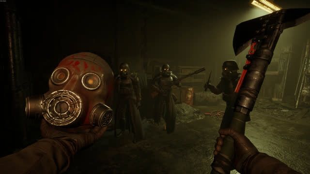 Official FEAR OF FAITH screenshot of multiple hostile figures approaching a player